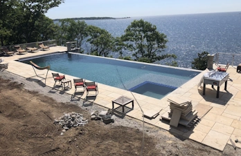 Infinity pool with a scenic view in Gloucester, Massachusetts